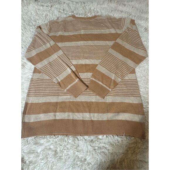 Weekendz off henley crew neck stripe Pullover sweatshirt L - Picture 5 of 6